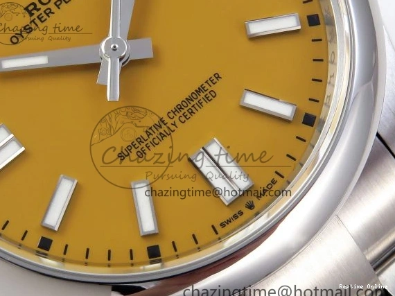 0504 WaterResistant OYSTER PERPETUAL 124300 41MM VSF 1:1 BEST EDITION 904L STEEL YELLOW DIAL VS 1769